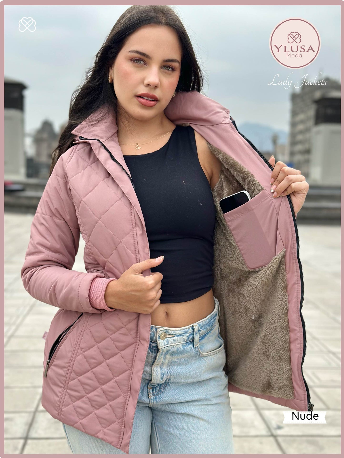 PARKA 3/4 C/FORRO PELUCHE YAZURY - NUDE