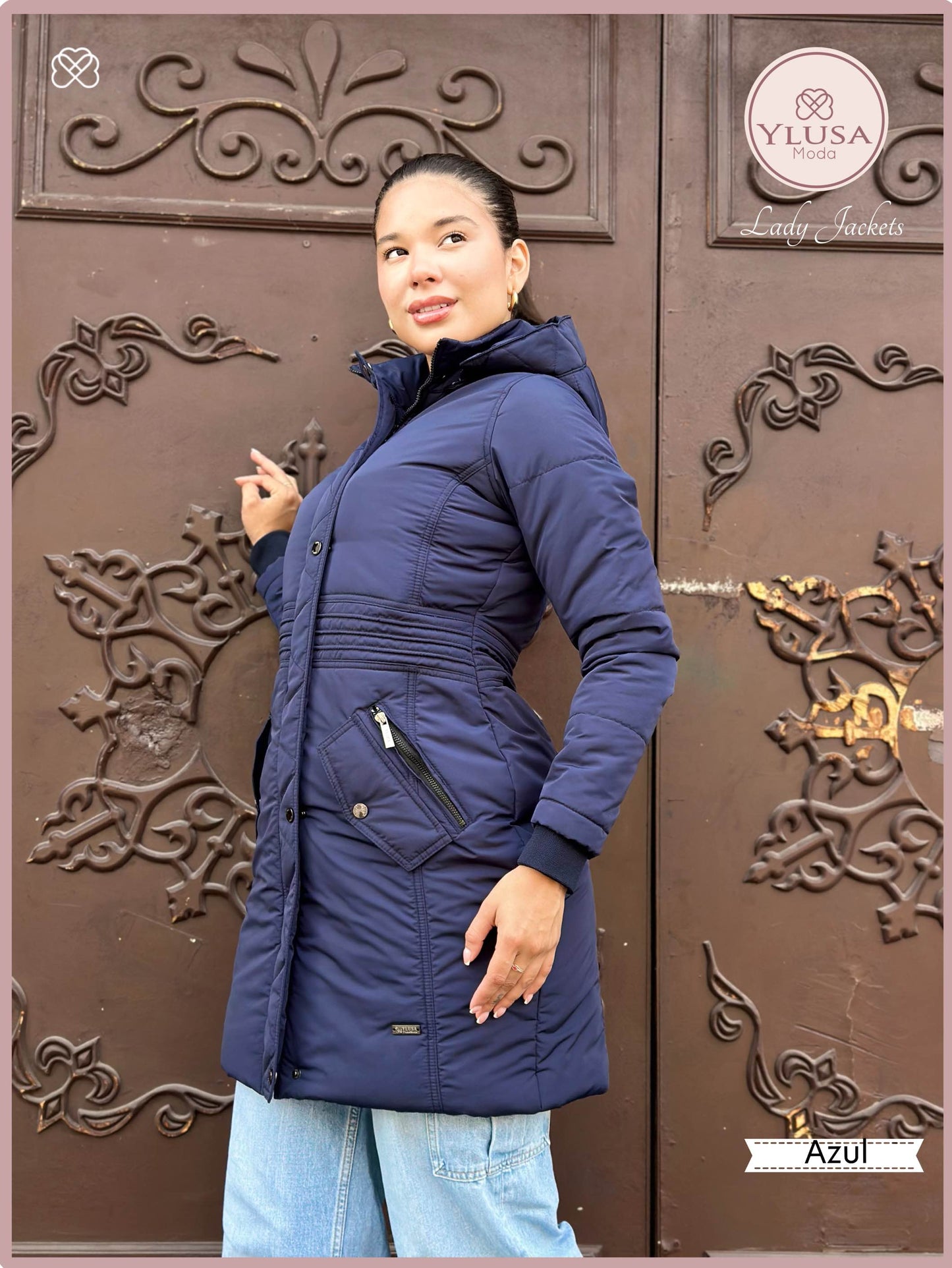 PARKA EXTRA LARGA ROMA - AZUL