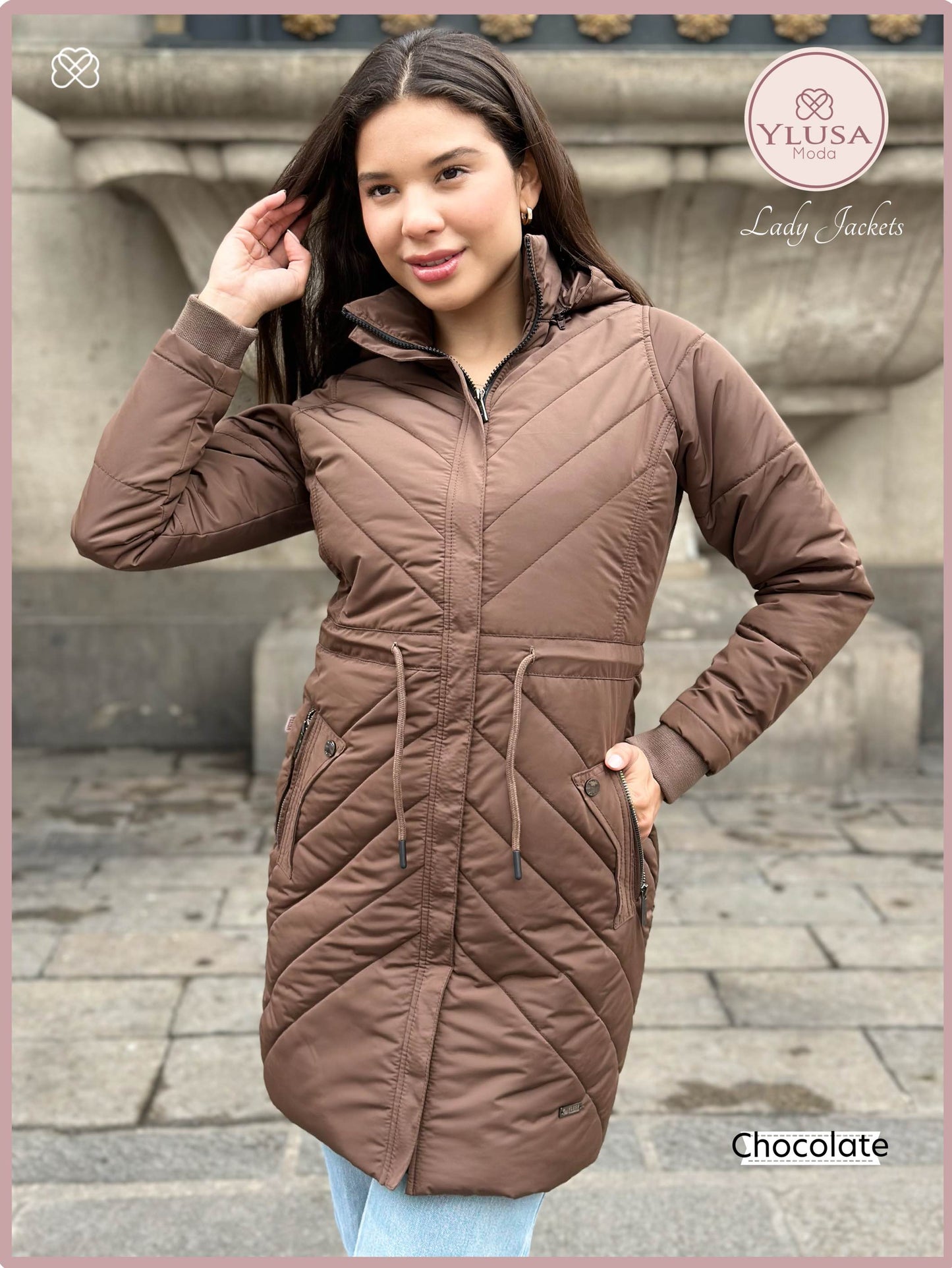 PARKA EXTRA LARGA C/PELUCHE ALEJANDRA - CHOCOLATE
