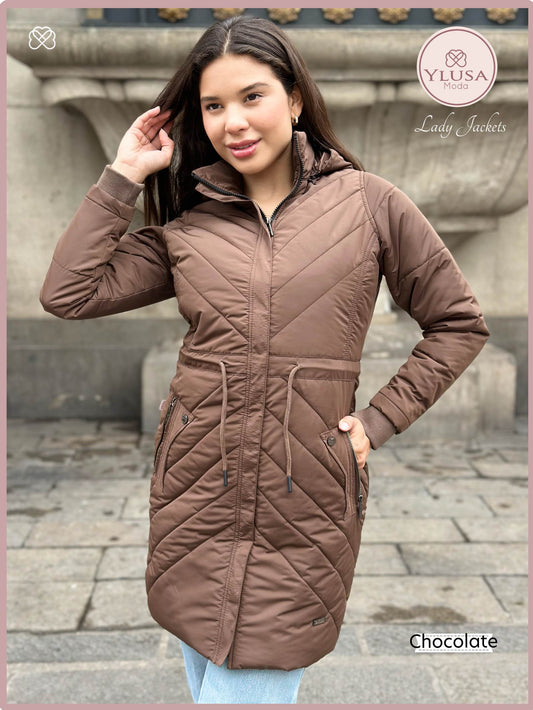 PARKA EXTRA LARGA C/PELUCHE ALEJANDRA - CHOCOLATE