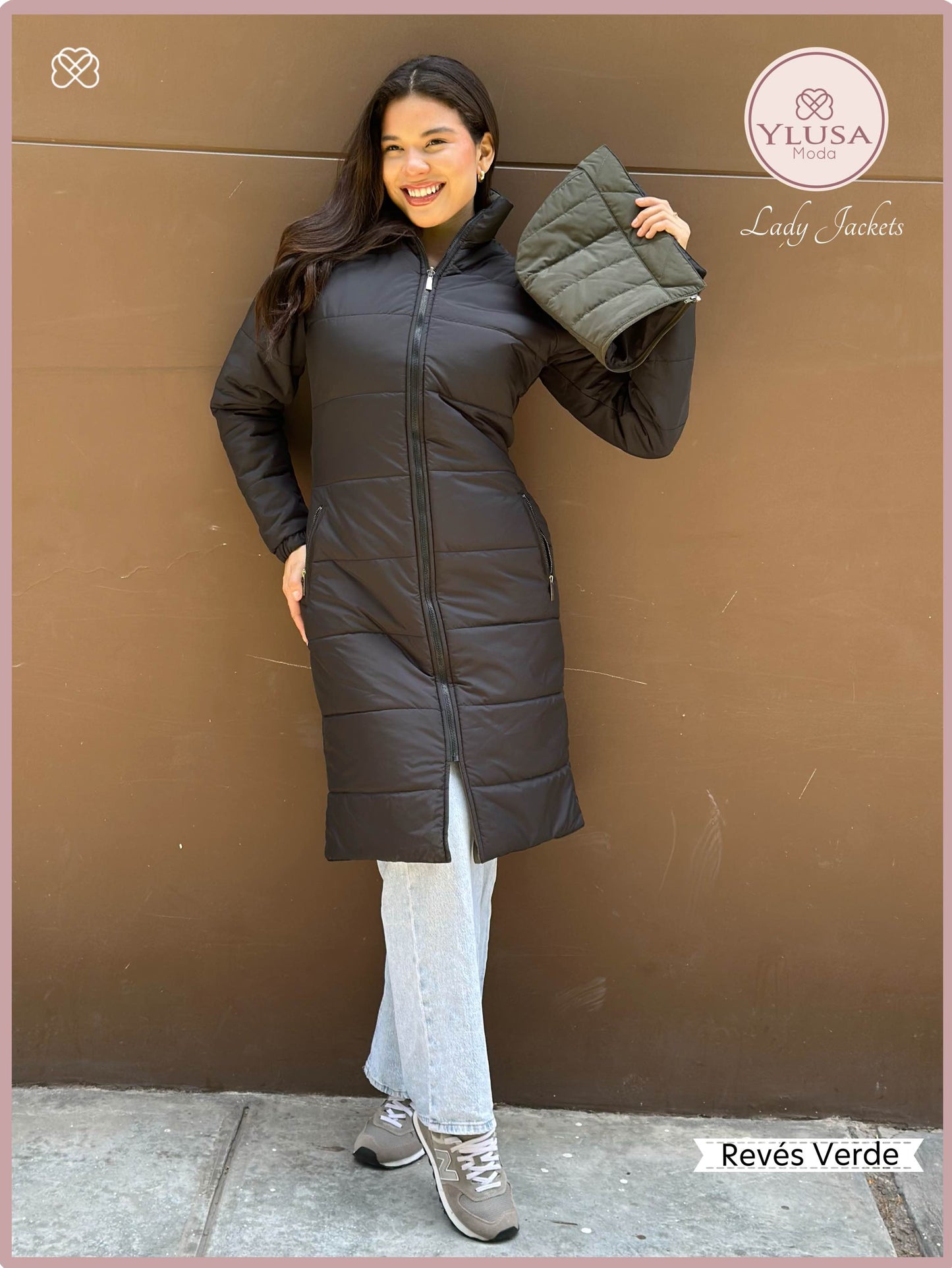 PARKA MAXI LARGA REVERSIBLE FRANCIS - VERDE