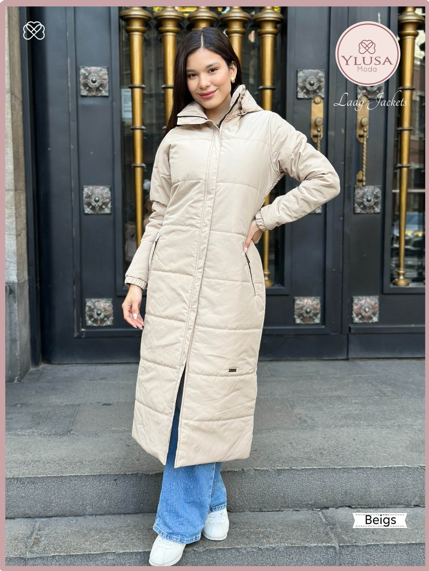 PARKA MAXI EXTRA LARGA PALOMA - BEIGS
