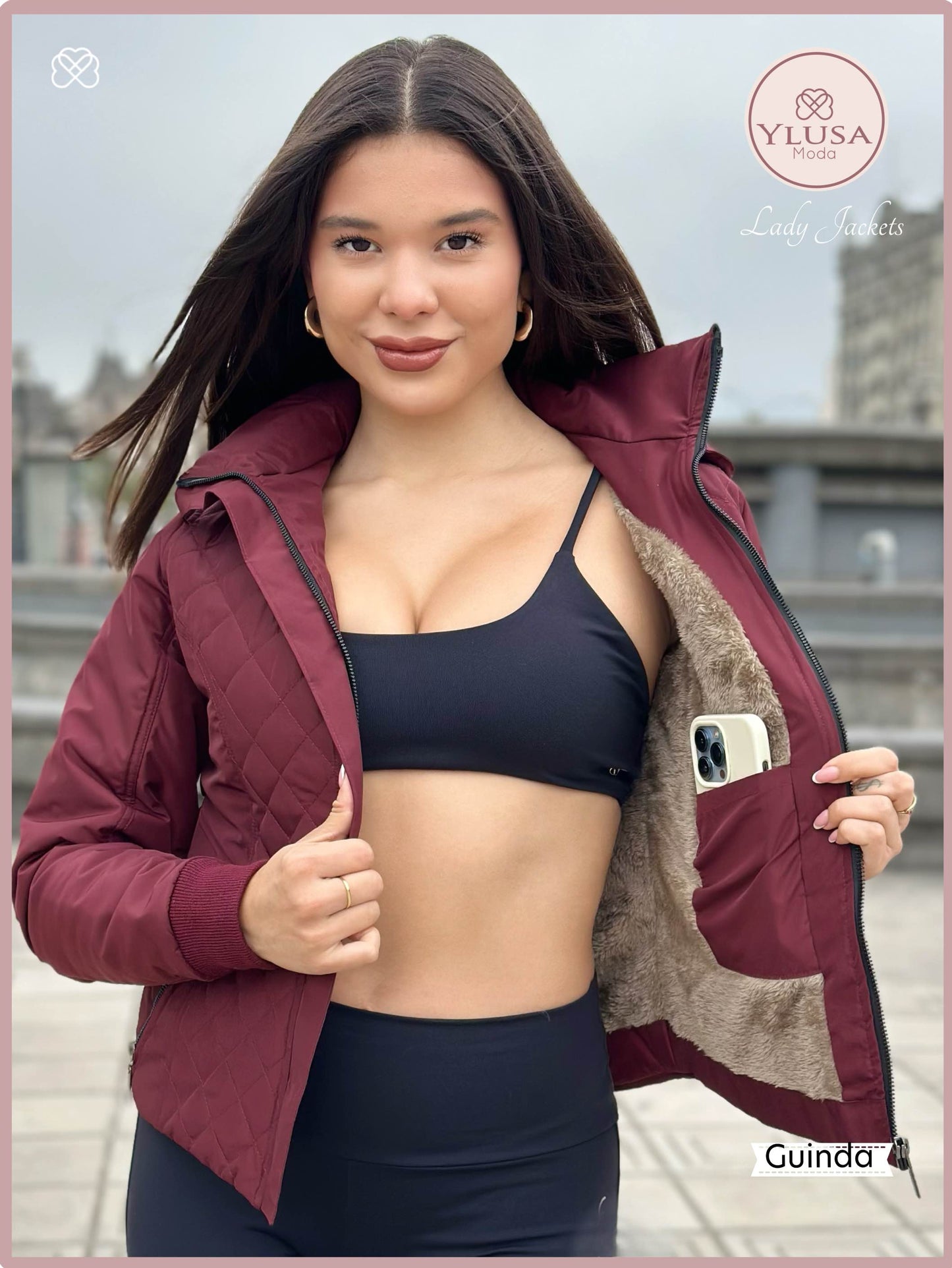CHAQUETA C/PELUCHE ZAMARA - GUINDA