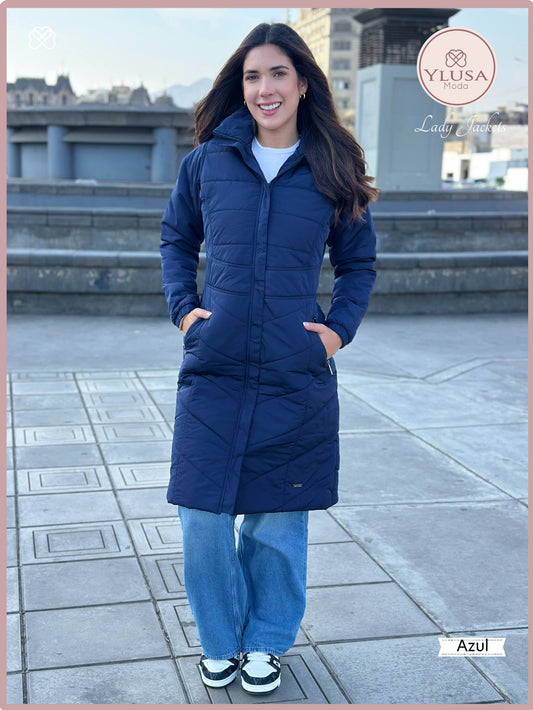 PARKA MAXI LARGA EMELY - AZUL
