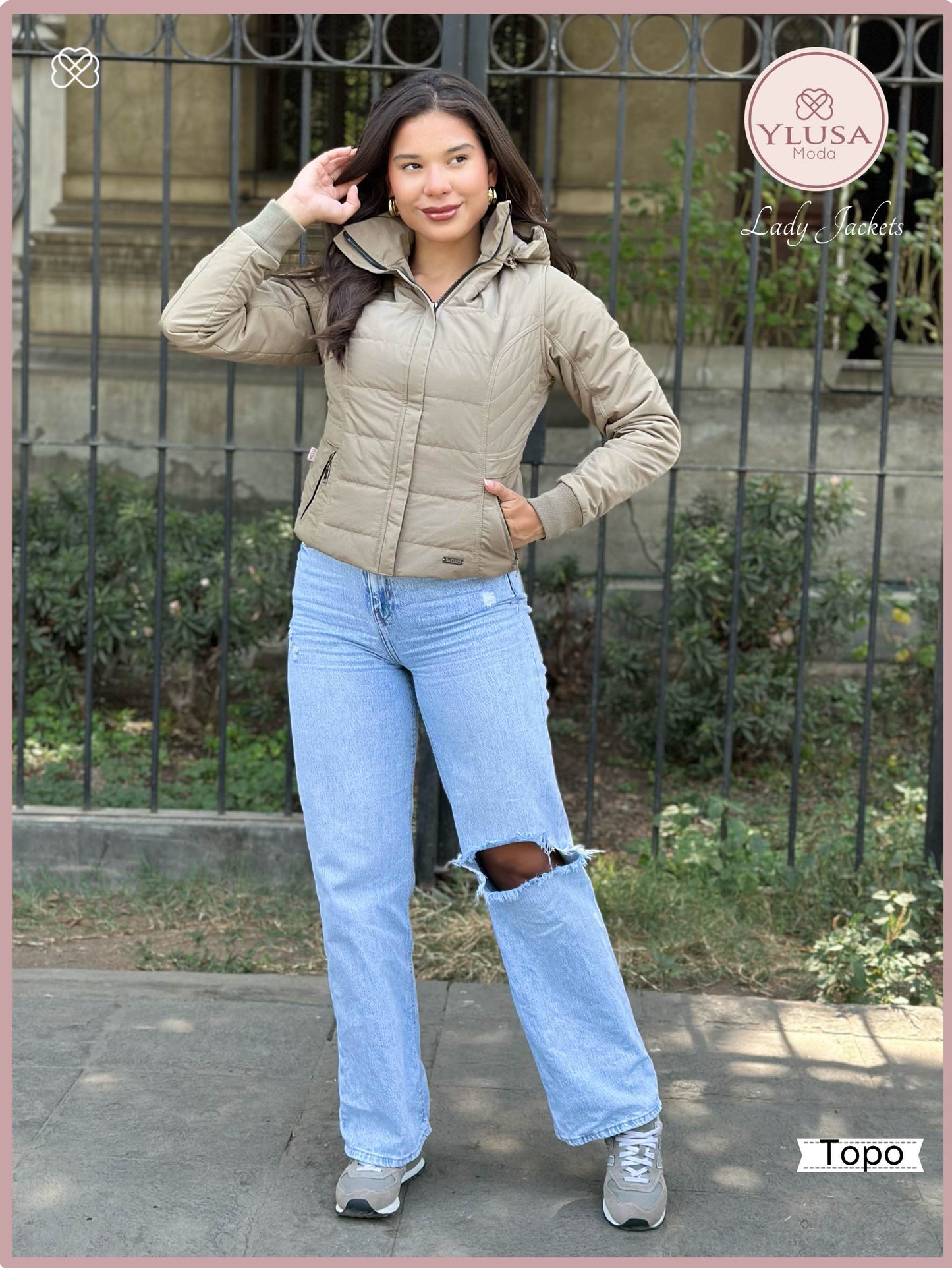 CHAQUETA C/PELUCHE MACARENA TOPO