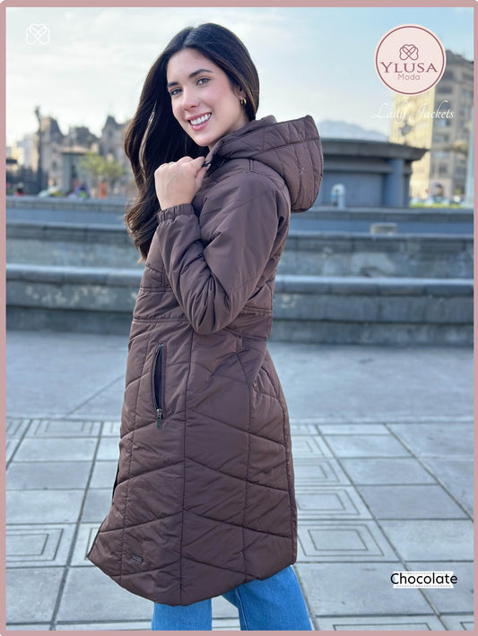 PARKA MAXI LARGA EMELY - CHOCOLATE