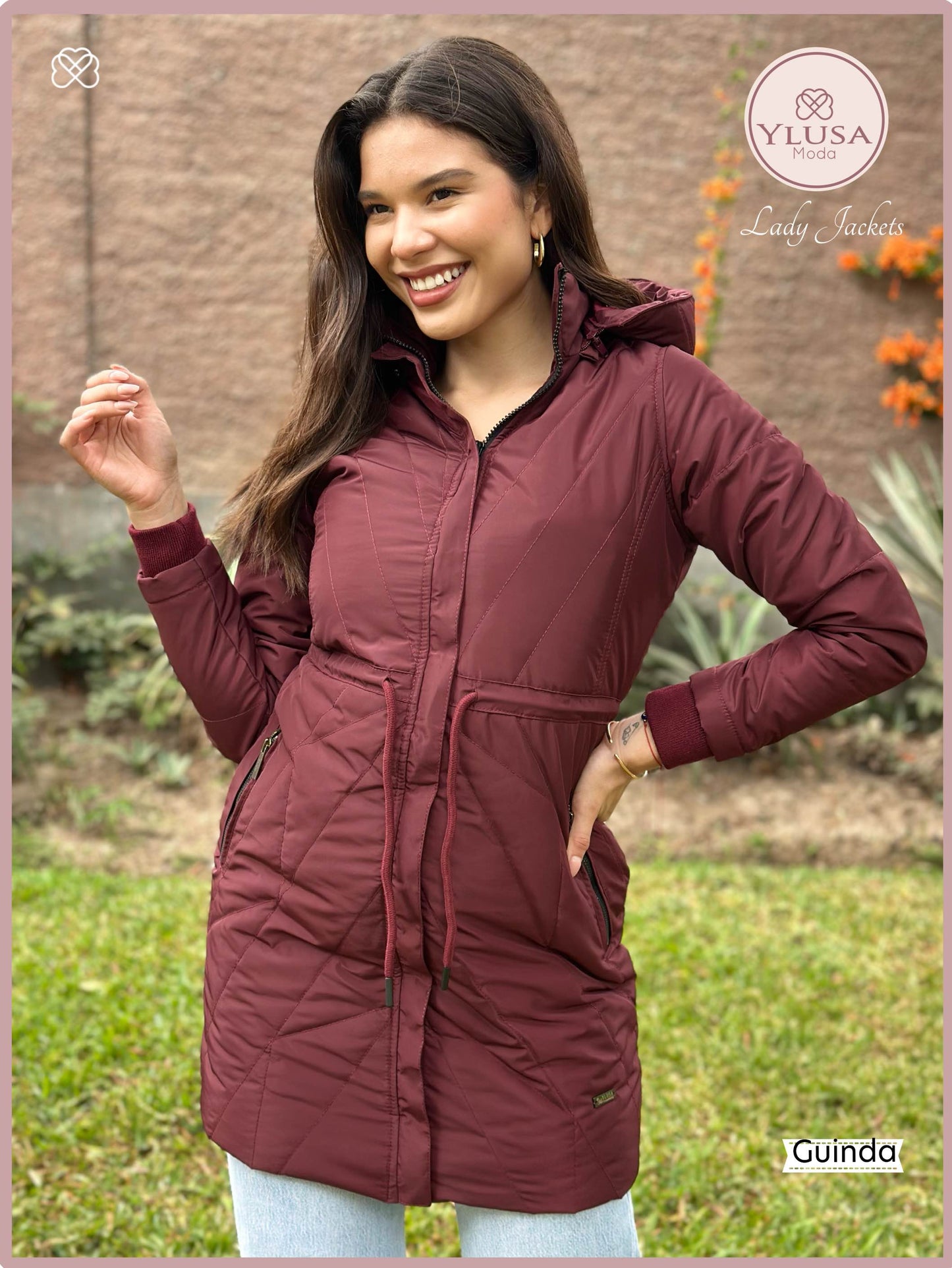 PARKA EXTRA LARGA YAMILA - GUINDA