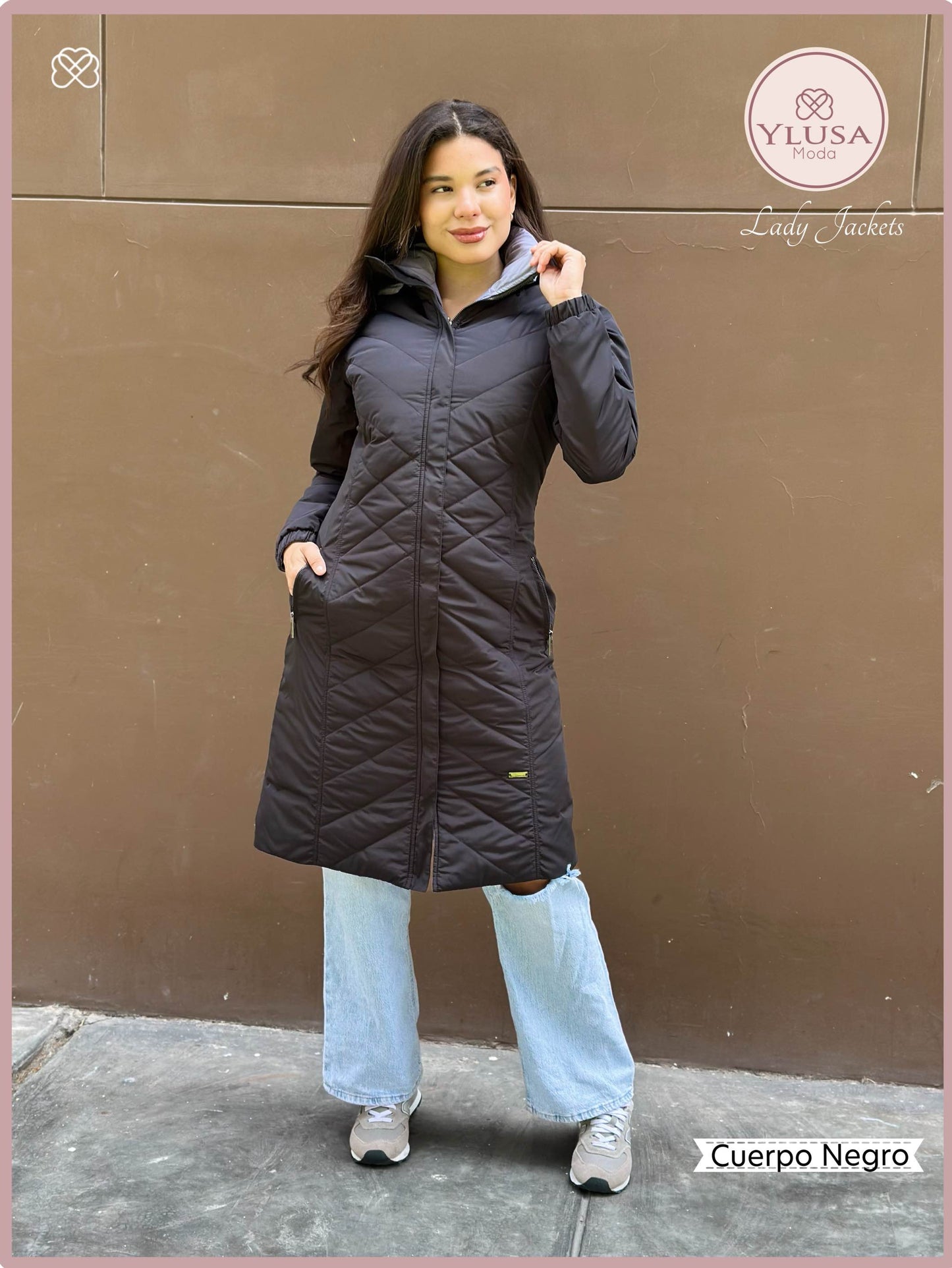 PARKA MAXI LARGA REVERSIBLE FRANCIS - NEGRO