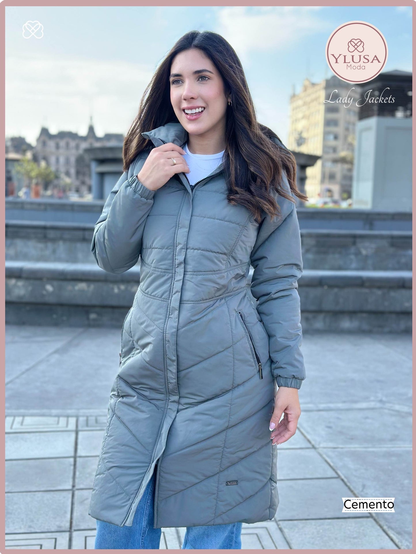 PARKA MAXI LARGA EMELY - CEMENTO