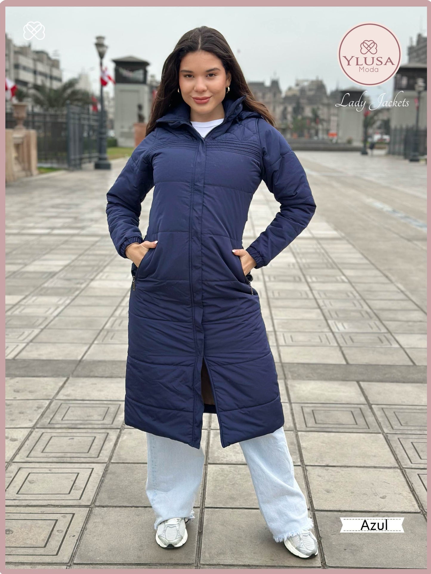 PARKA MAXI 120 CM EMMA - AZUL