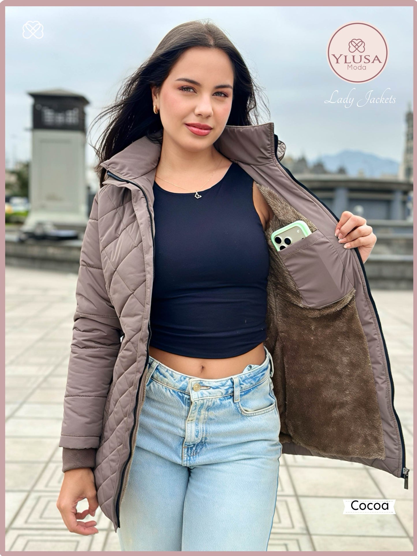 PARKA 3/4 C/PELUCHE YAZURY - COCOA