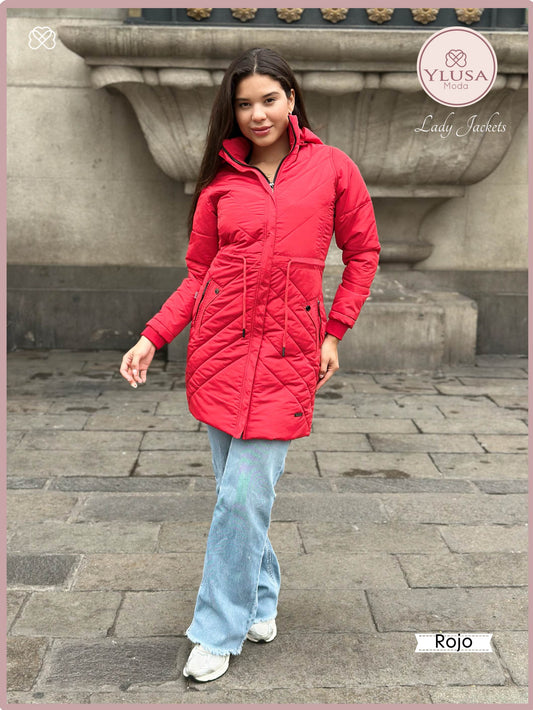 PARKA EXTRA LARGA C/PELUCHE ALEJANDRA - ROJO