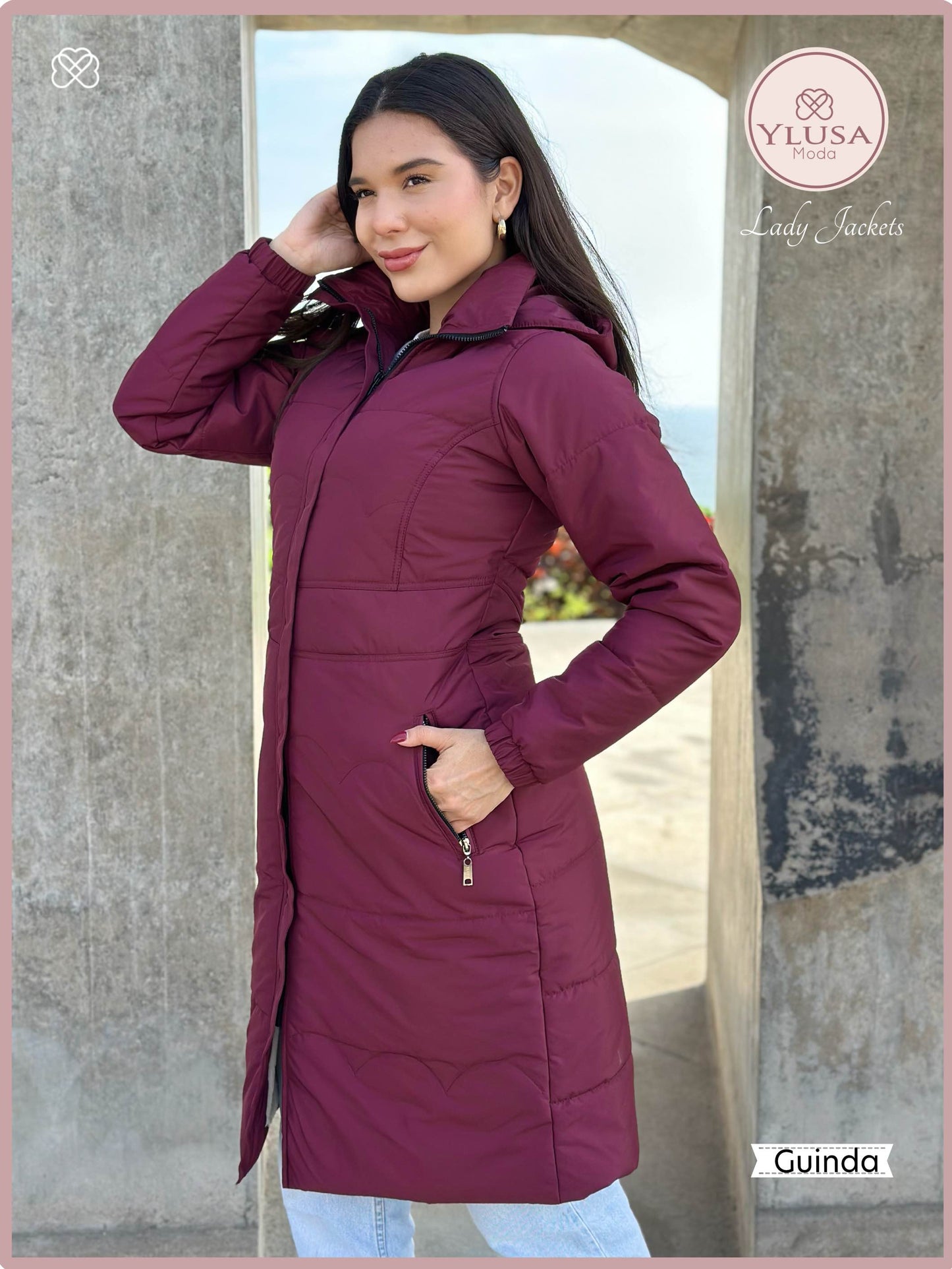 PARKA MAXI LARGA ALEXA - GUINDA