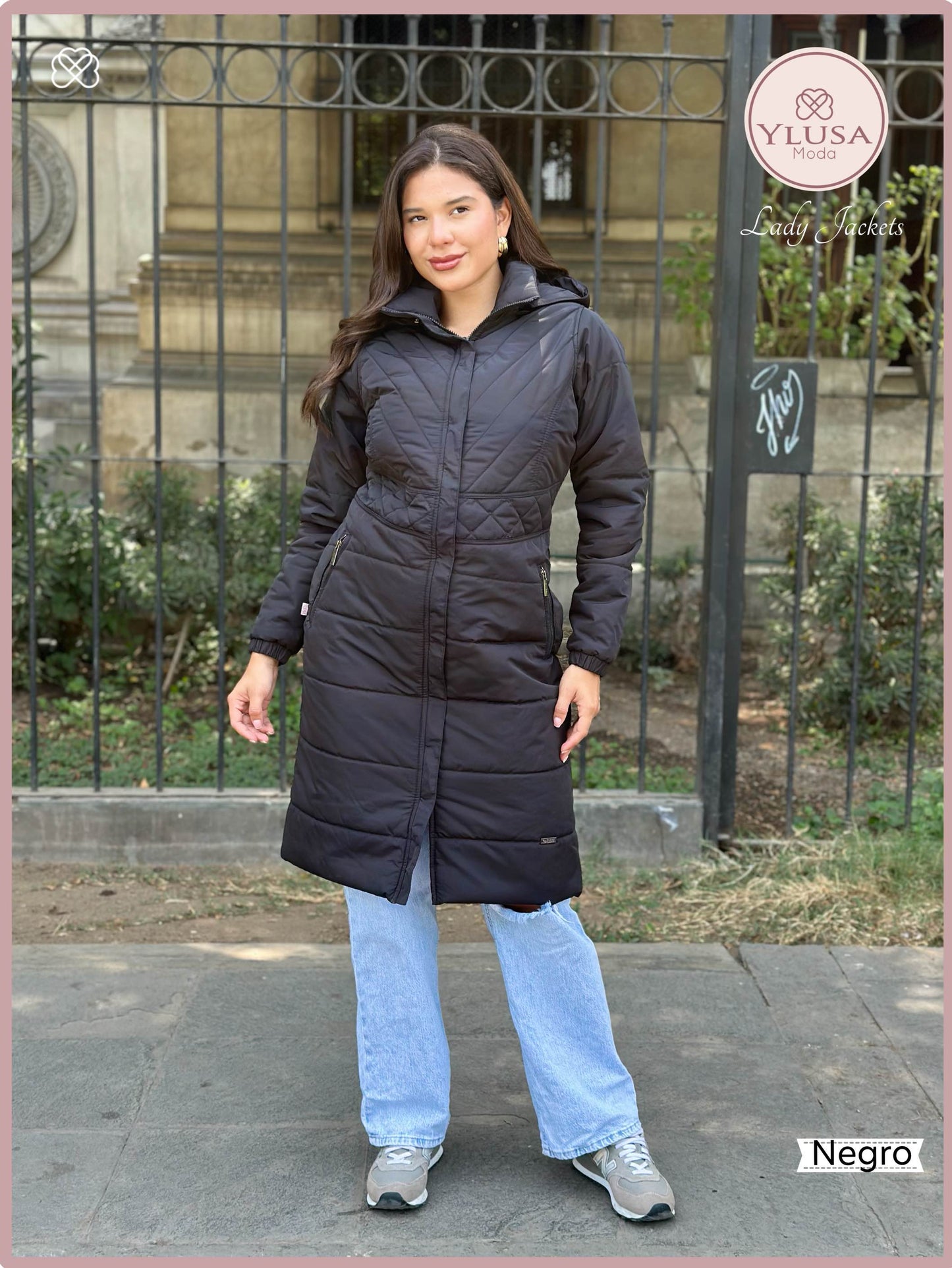 PARKA MAXI LARGA C/PELUCHE SHIRLEY - NEGRO