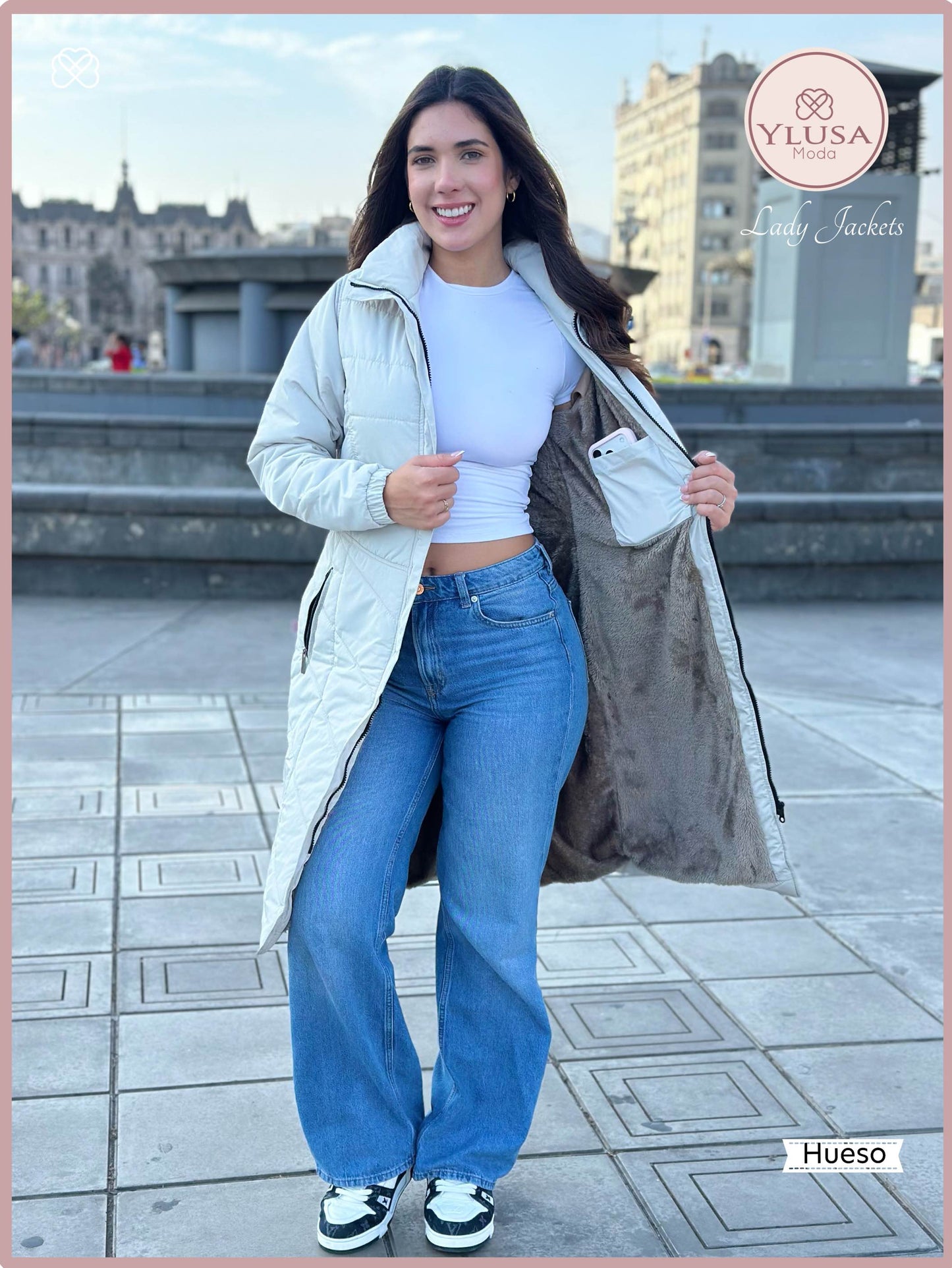 PARKA MAXI LARGA EMELY - HUESO