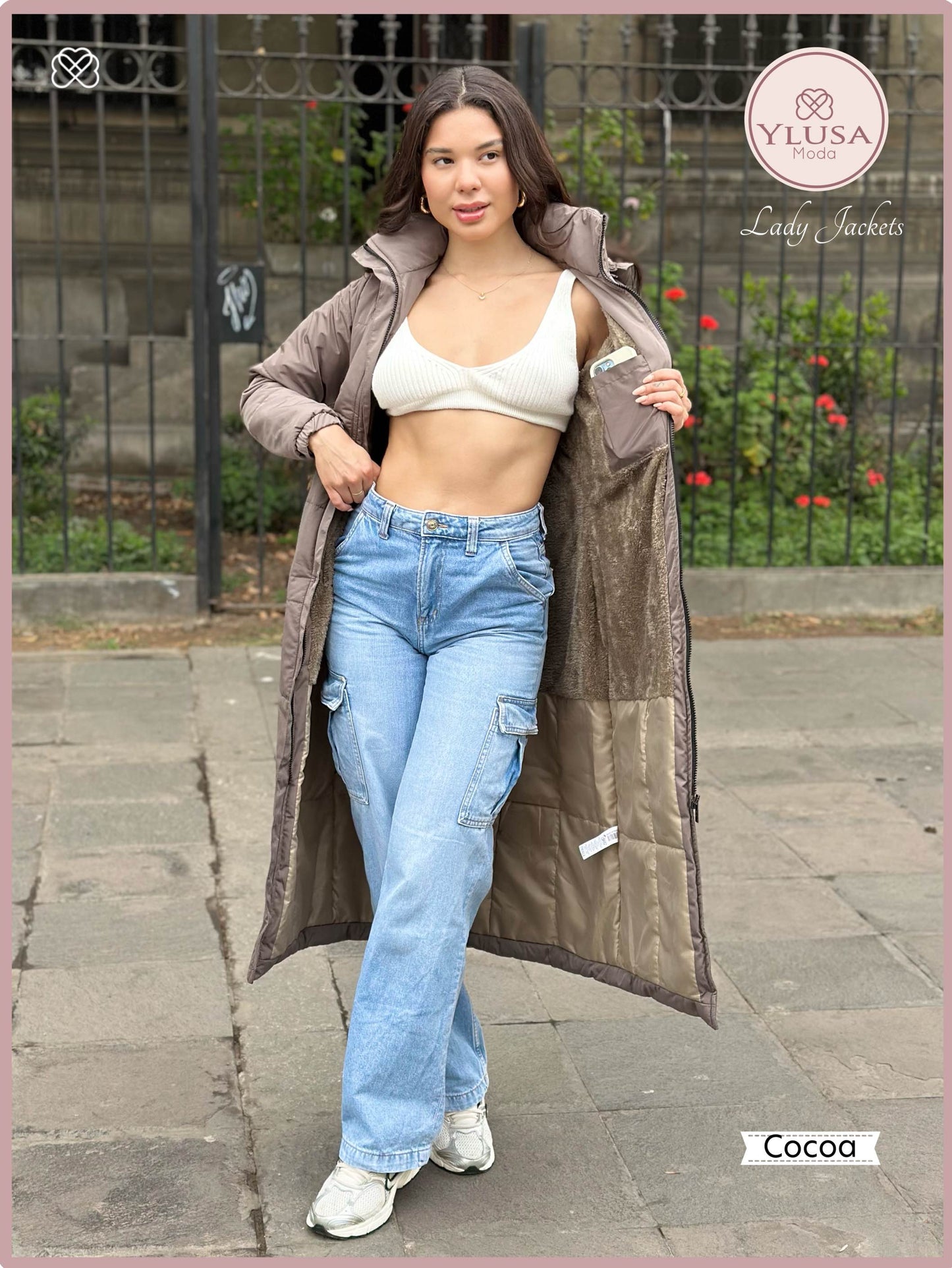 PARKA MAXI EXTRA LARGA PALOMA - COCOA