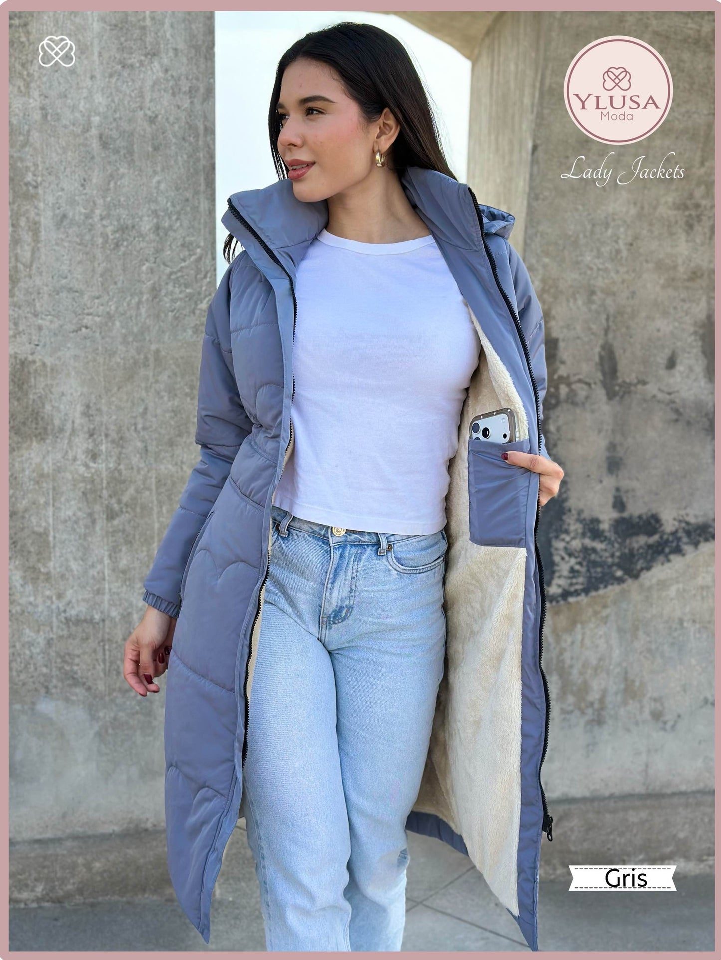 PARKA MAXI LARGA ALEXA - GRIS