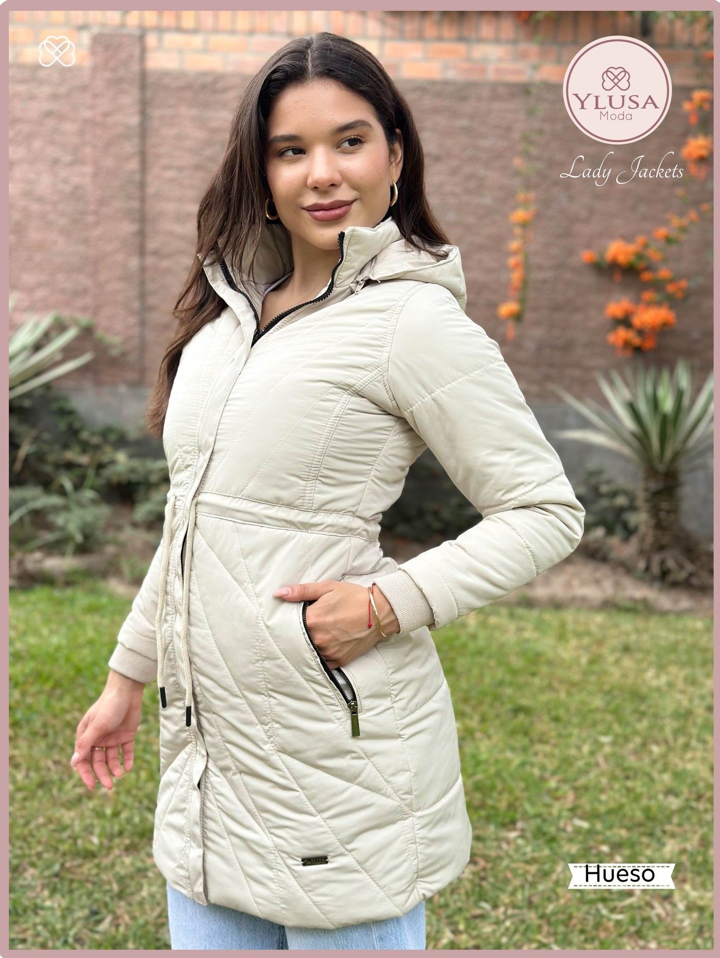 PARKA EXTRA LARGA YAMILA - HUESO
