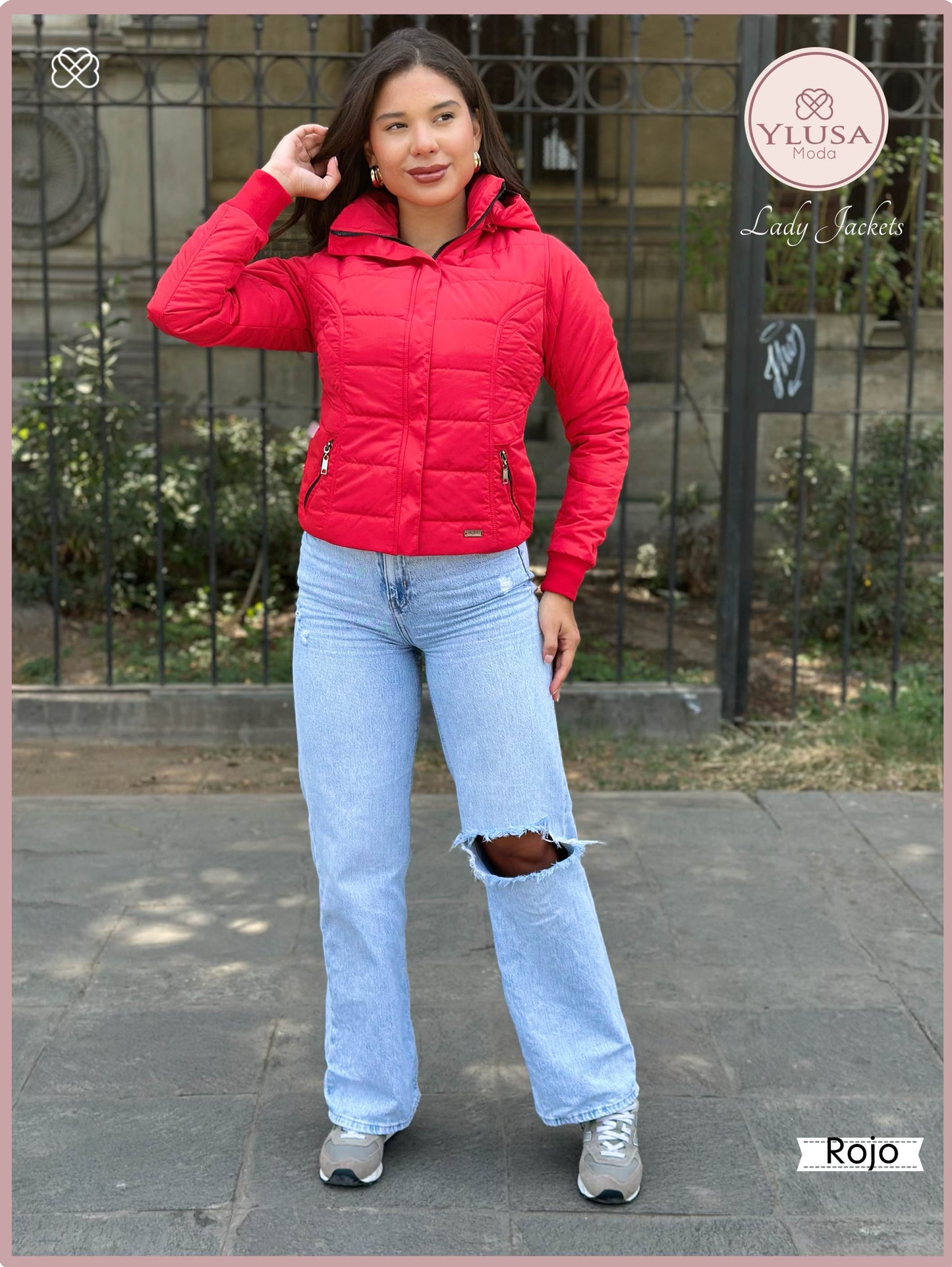 CHAQUETA C/PELUCHE MACARENA - ROJO