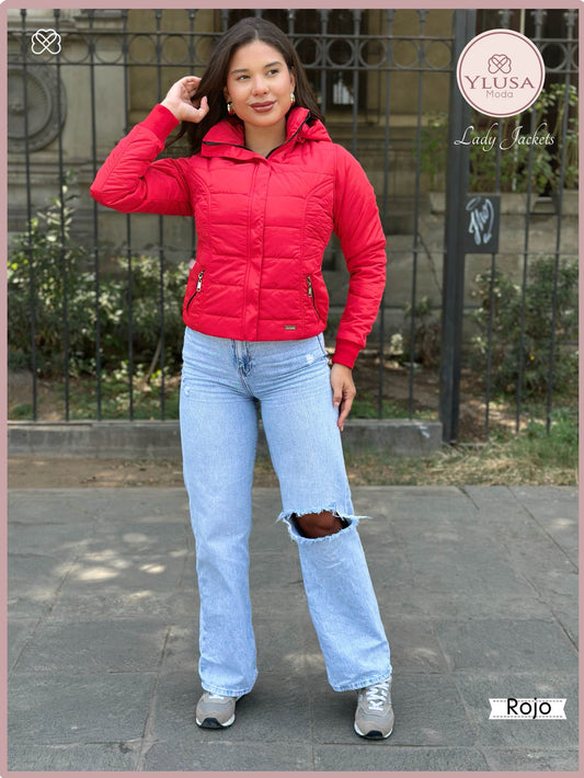 CHAQUETA C/PELUCHE MACARENA - ROJO