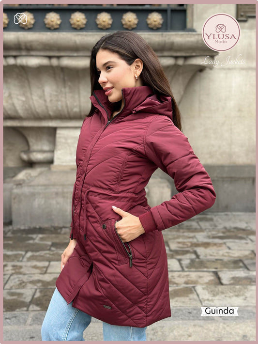 PARKA EXTRA LARGA C/PELUCHE ALEJANDRA - GUINDA