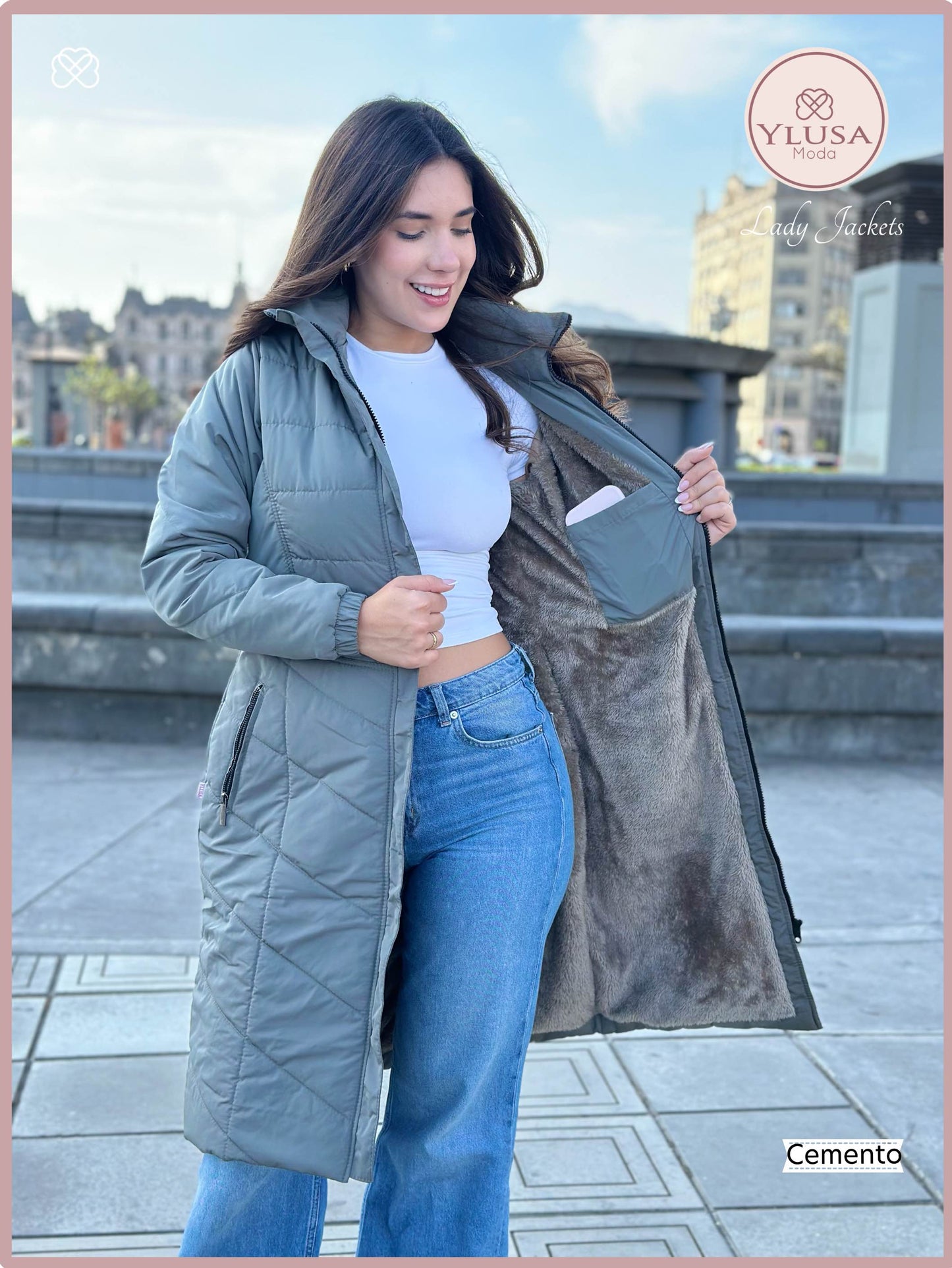 PARKA MAXI LARGA EMELY - CEMENTO