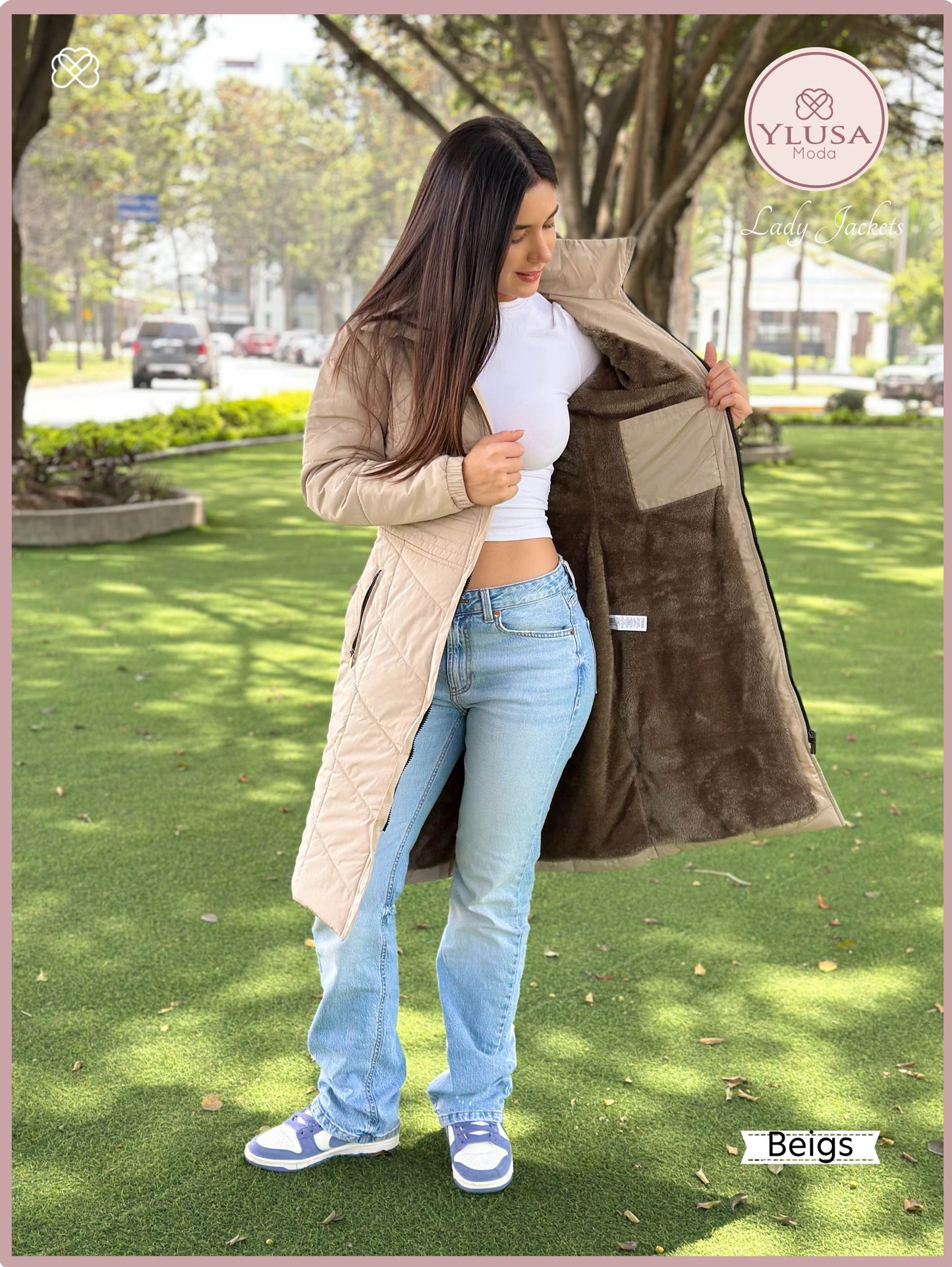 PARKA MAXI LARGA AURORA - BEIGS