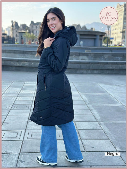 PARKA MAXI LARGA EMELY - NEGRO