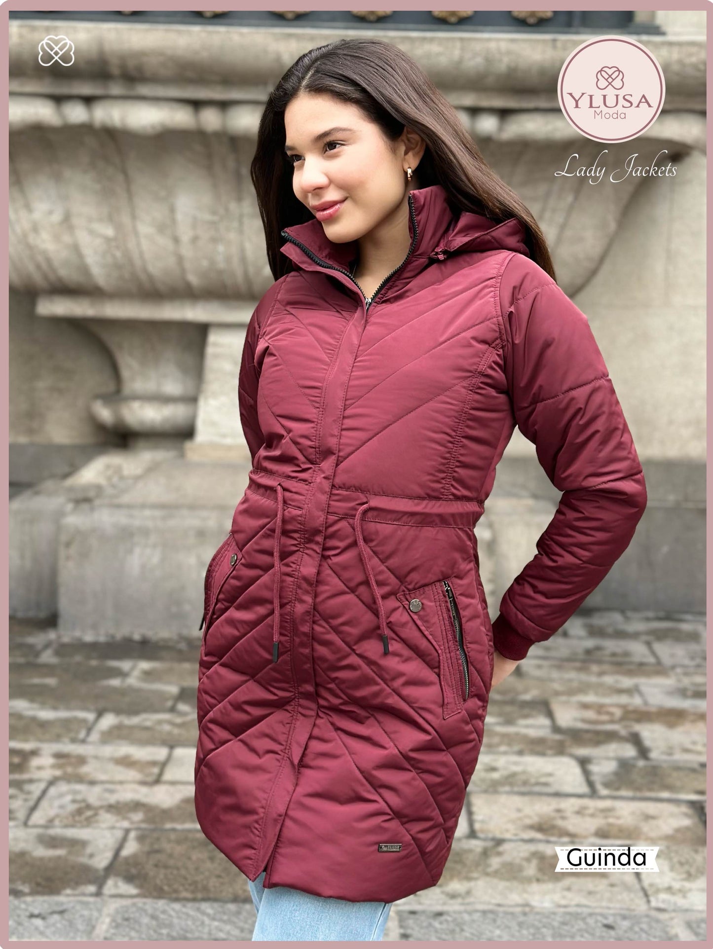 PARKA EXTRA LARGA C/PELUCHE ALEJANDRA - GUINDA