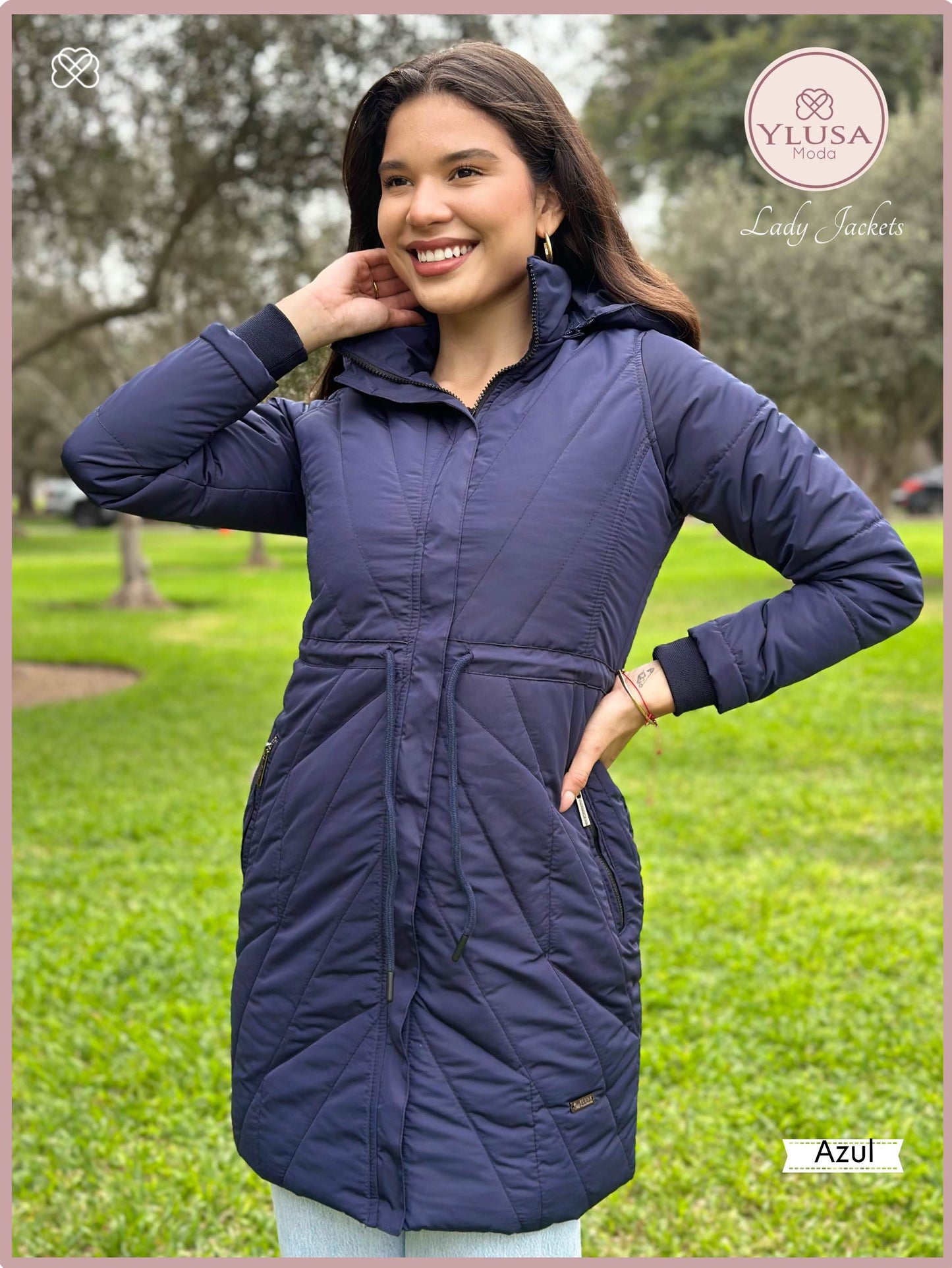PARKA EXTRA LARGA YAMILA - AZUL
