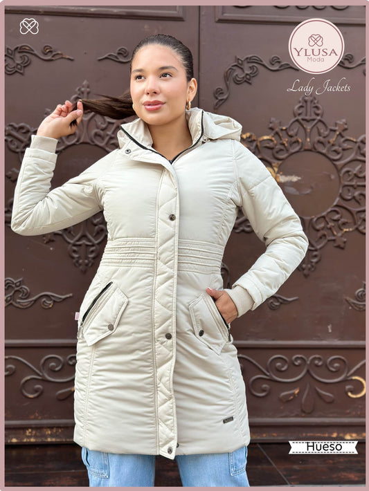 PARKA EXTRA LARGA ROMA - HUESO