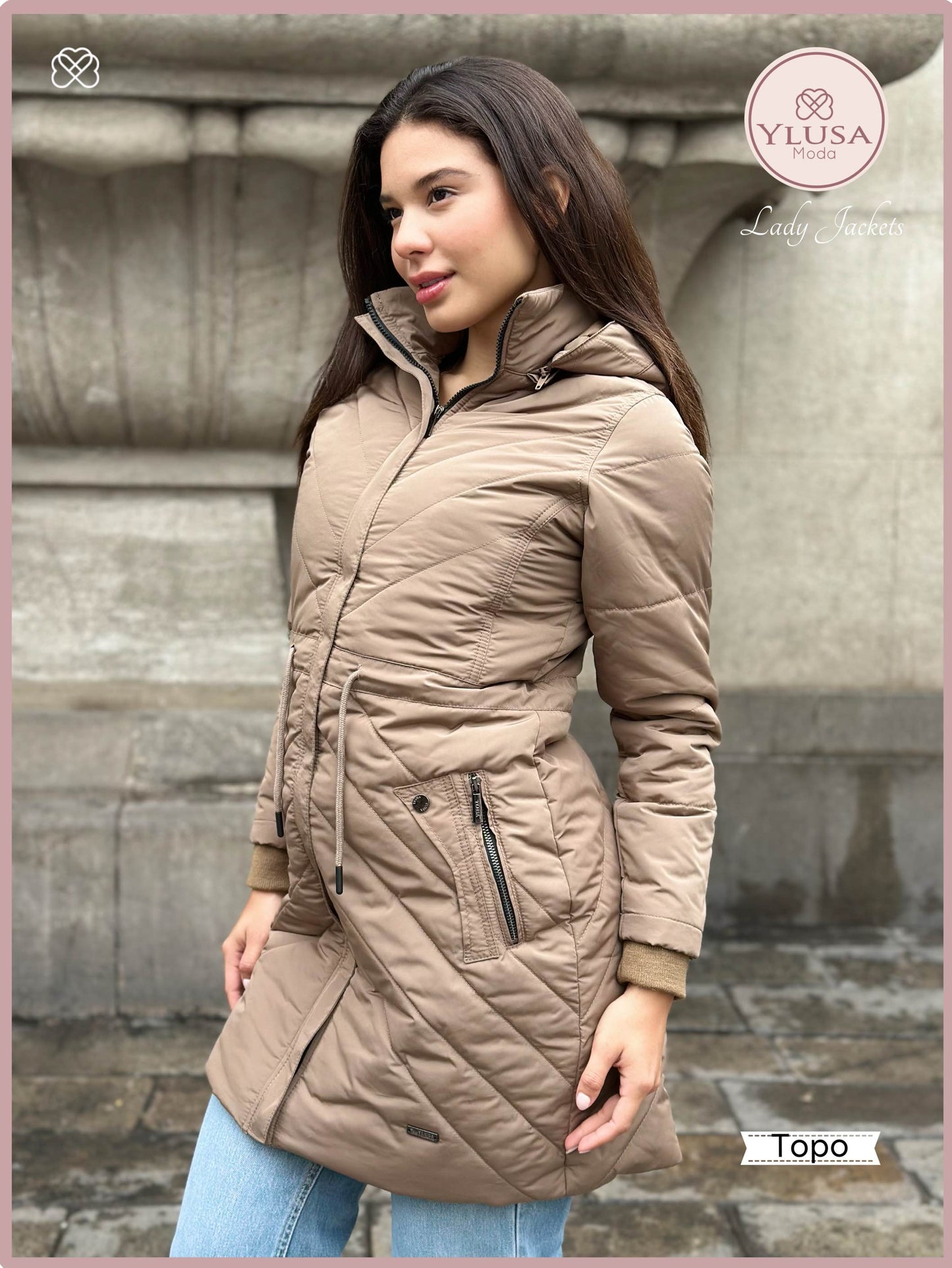 PARKA EXTRA LARGA C/PELUCHE ALEJANDRA - TOPO