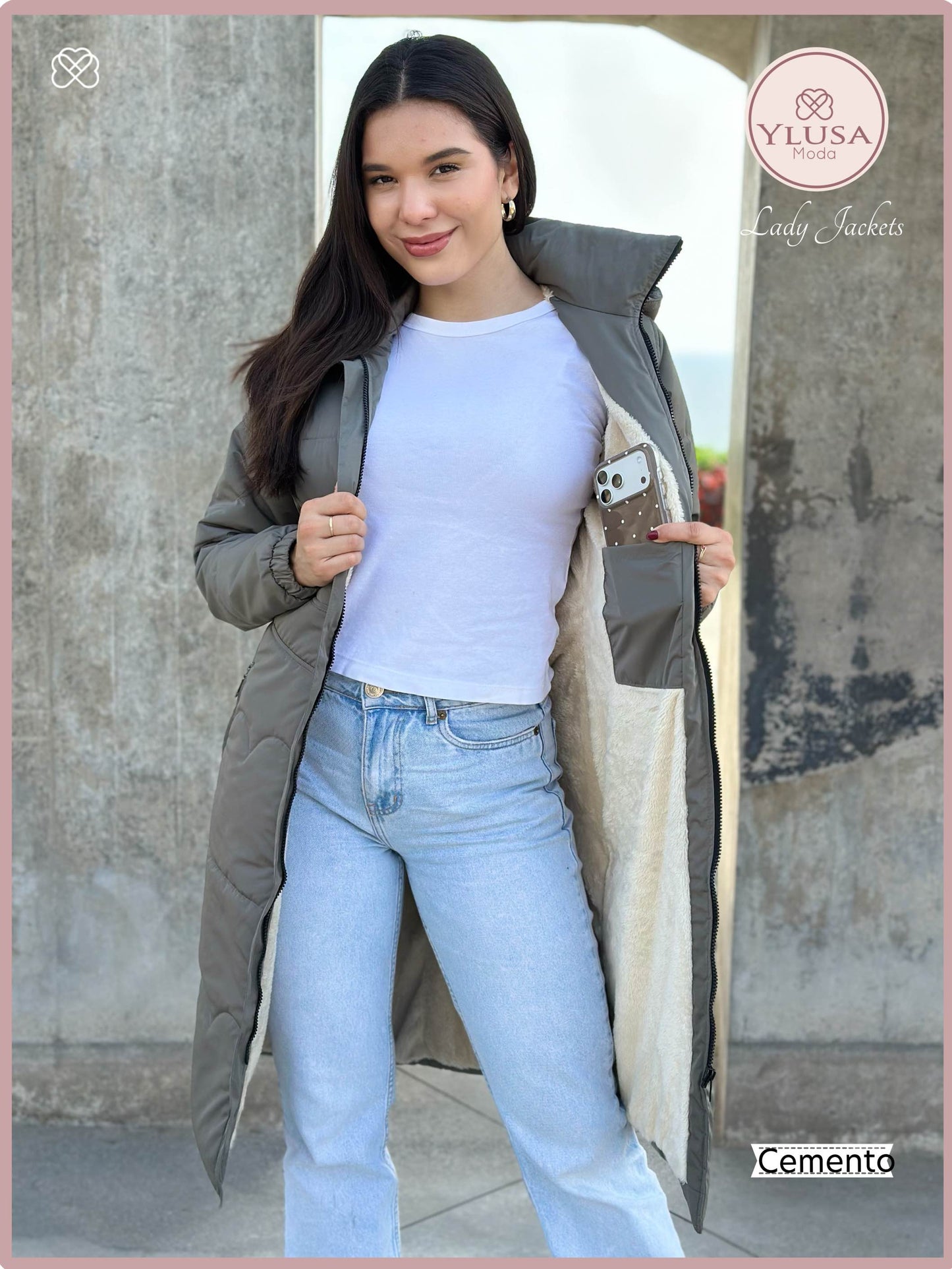 PARKA MAXI LARGA ALEXA - CEMENTO