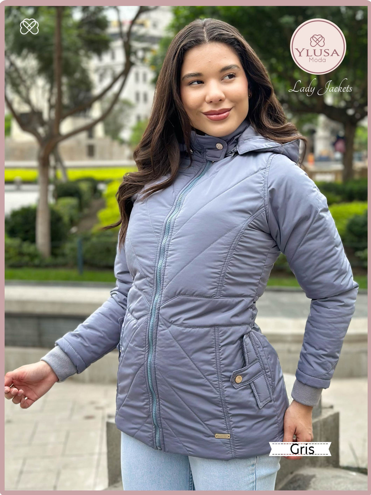 PARKA 3/4 ANDREA - COLOR GRIS
