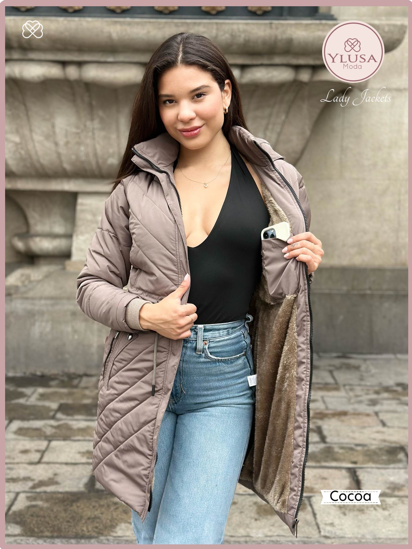 PARKA EXTRA LARGA C/PELUCHE ALEJANDRA - COCOA