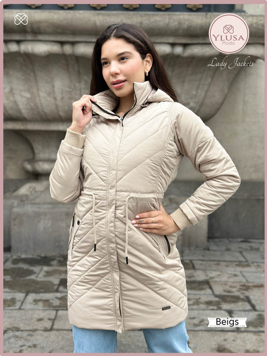 PARKA EXTRA LARGA C/PELUCHE ALEJANDRA - BEIGS