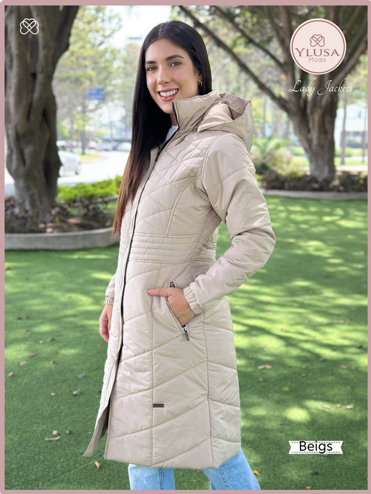 PARKA MAXI LARGA AURORA - BEIGS
