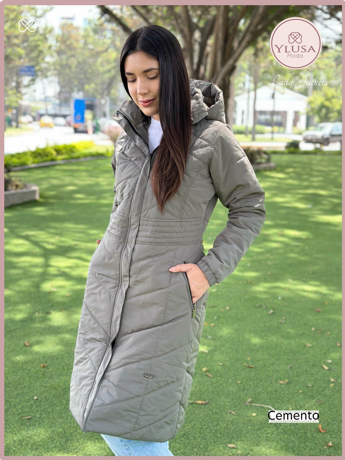 PARKA MAXI LARGA AURORA -  CEMENTO