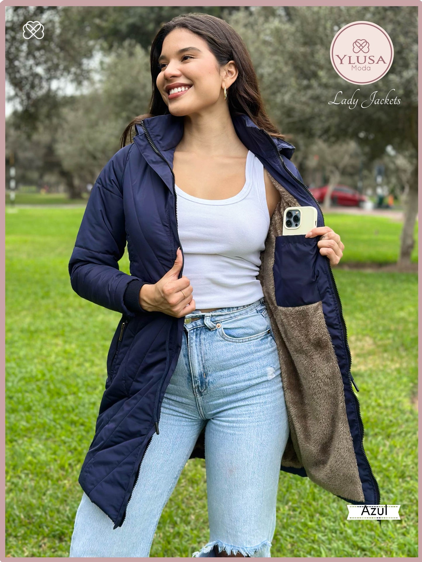 PARKA EXTRA LARGA YAMILA - AZUL