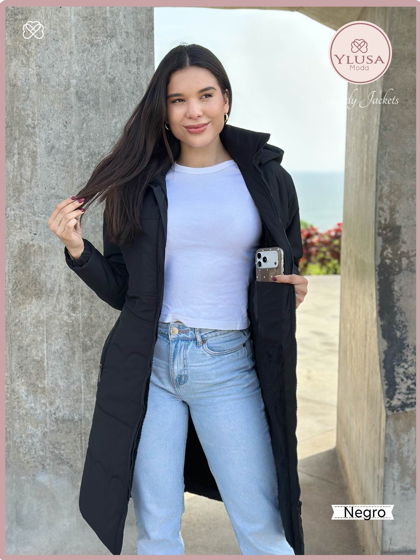 PARKA MAXI LARGA ALEXA - NEGRO