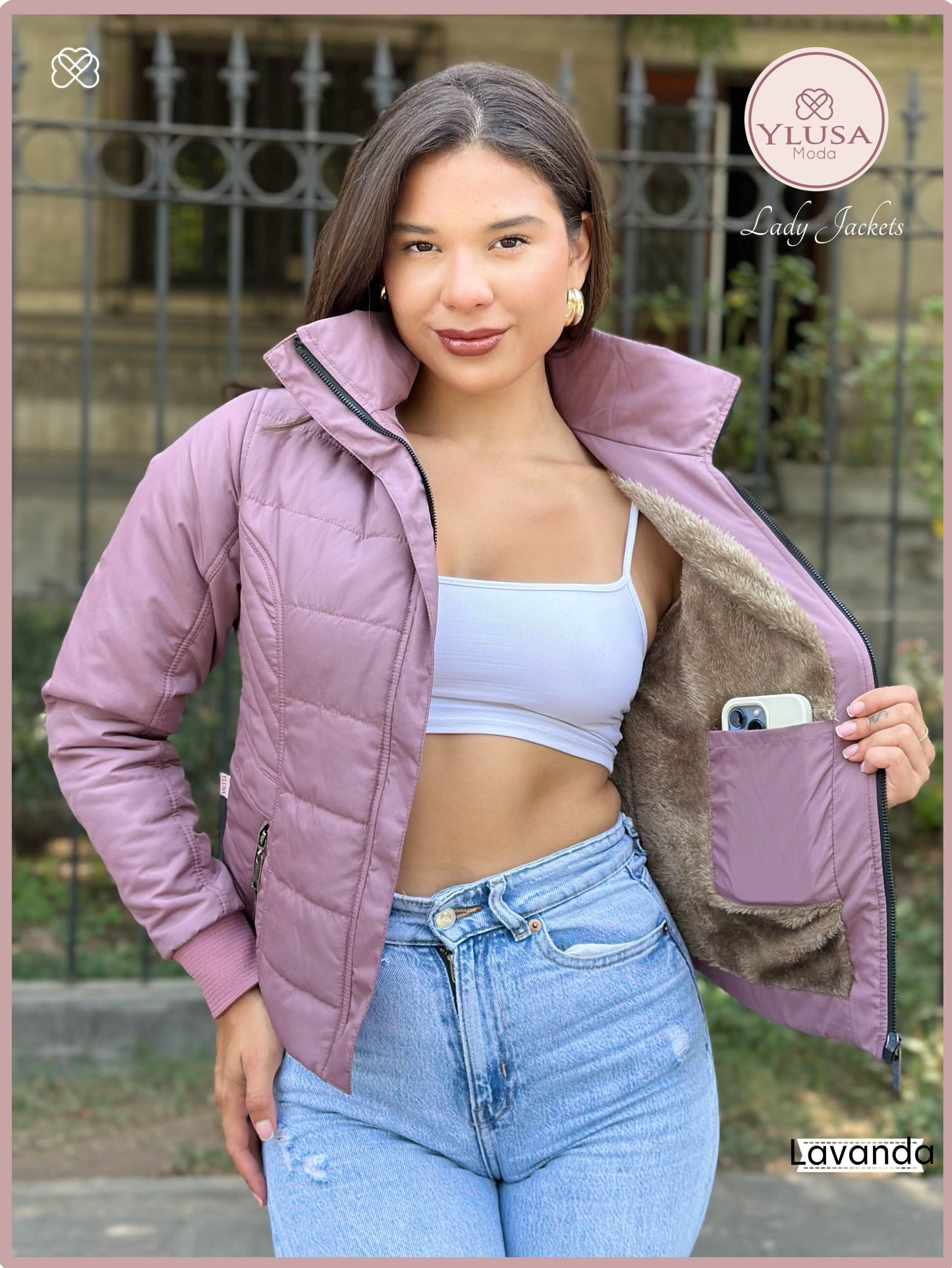 CHAQUETA C/PELUCHE MACARENA - LAVANDA