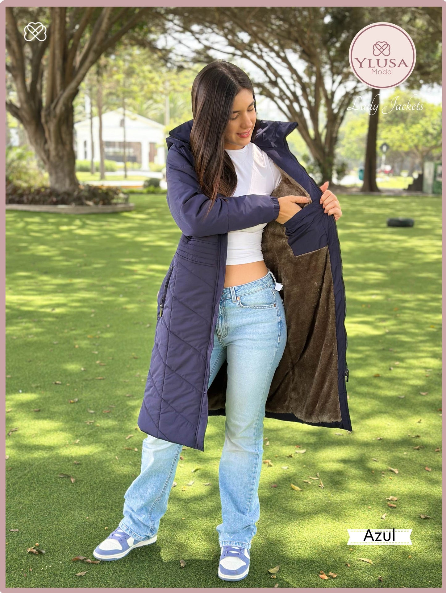 PARKA MAXI LARGA AURORA - AZUL