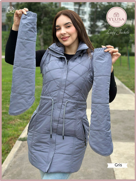 PARKA MAXI CHALECO 90CM VALENTINA - GRIS
