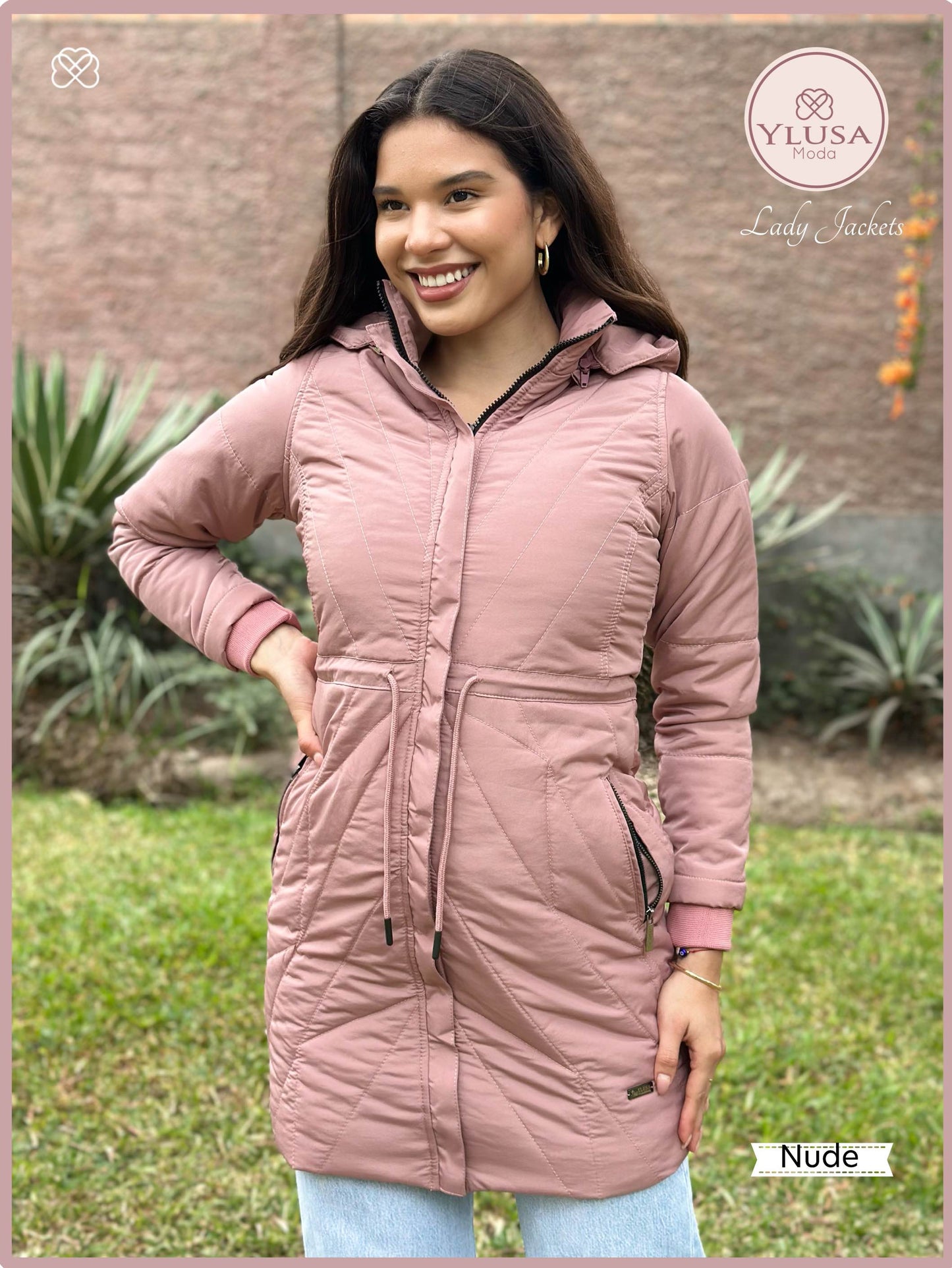 PARKA EXTRA LARGA YAMILA - COLOR ROSA