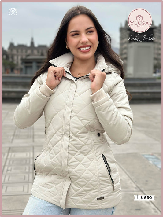 PARKA 3/4 C/PELUCHE YAZURY - HUESO