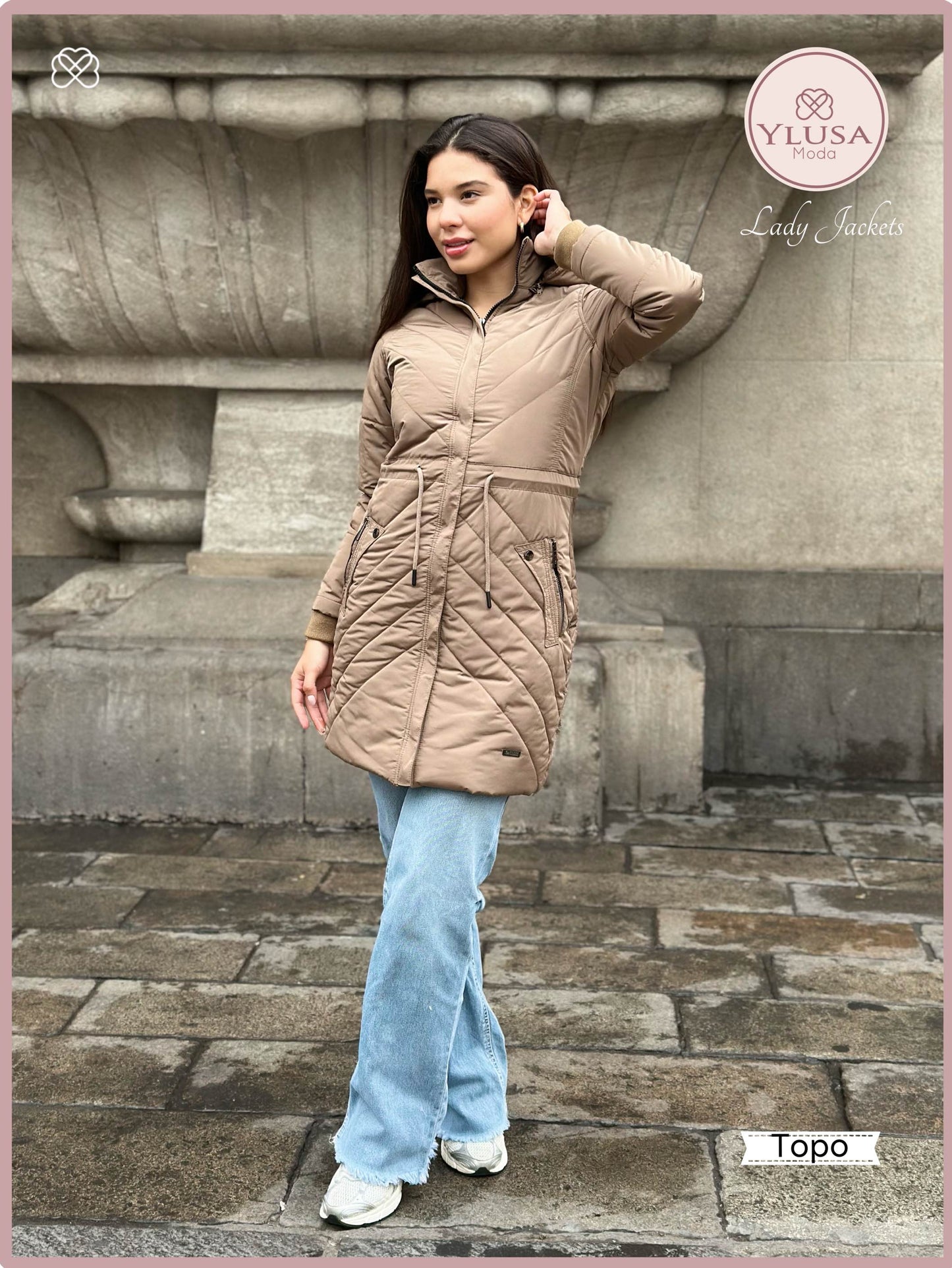 PARKA EXTRA LARGA C/PELUCHE ALEJANDRA - TOPO