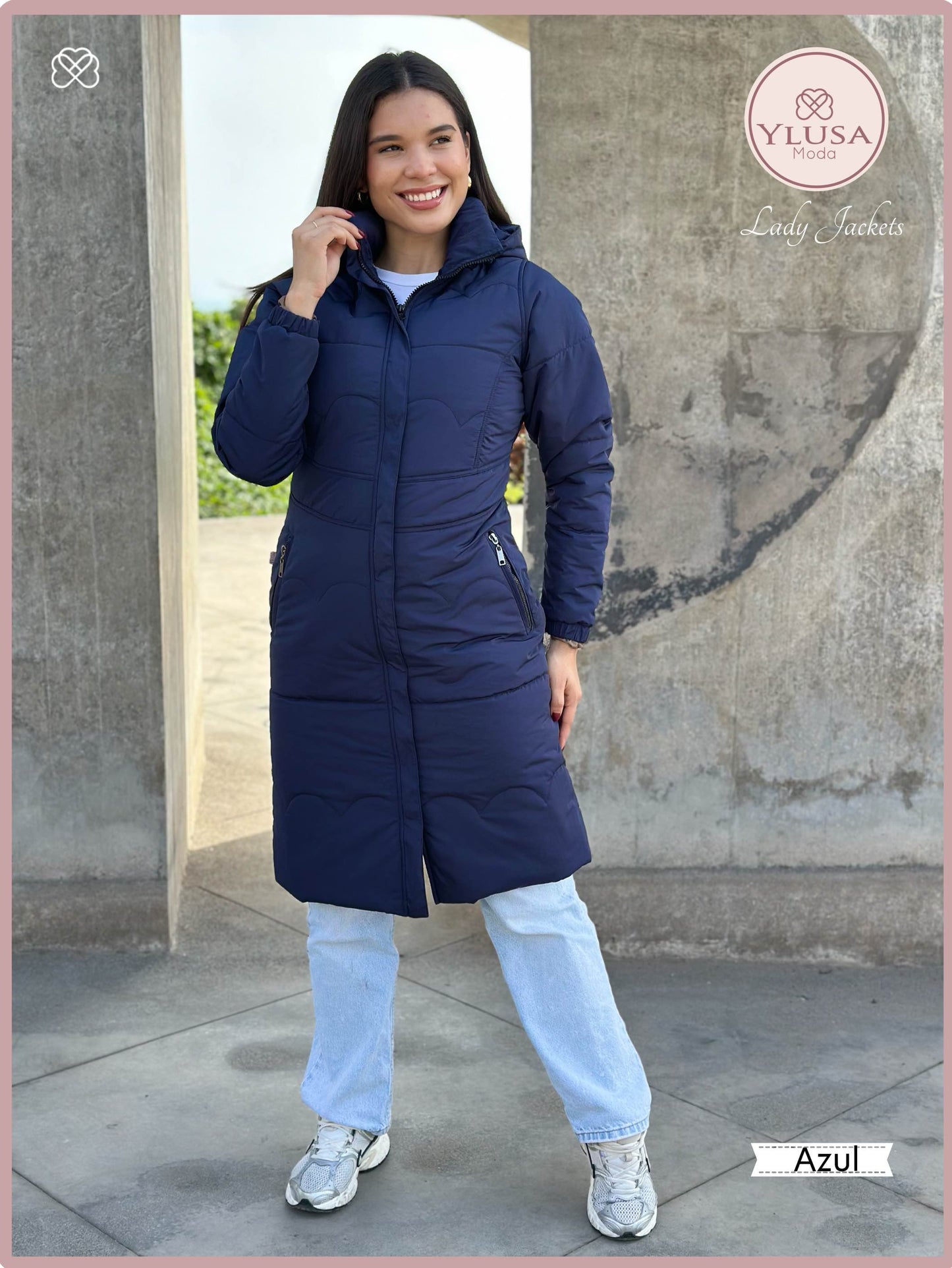 PARKA MAXI LARGA ALEXA - AZUL