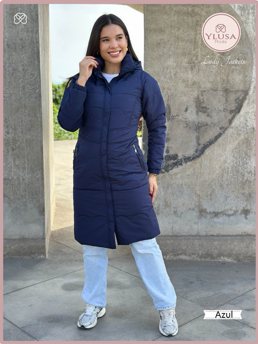 PARKA MAXI LARGA ALEXA - AZUL