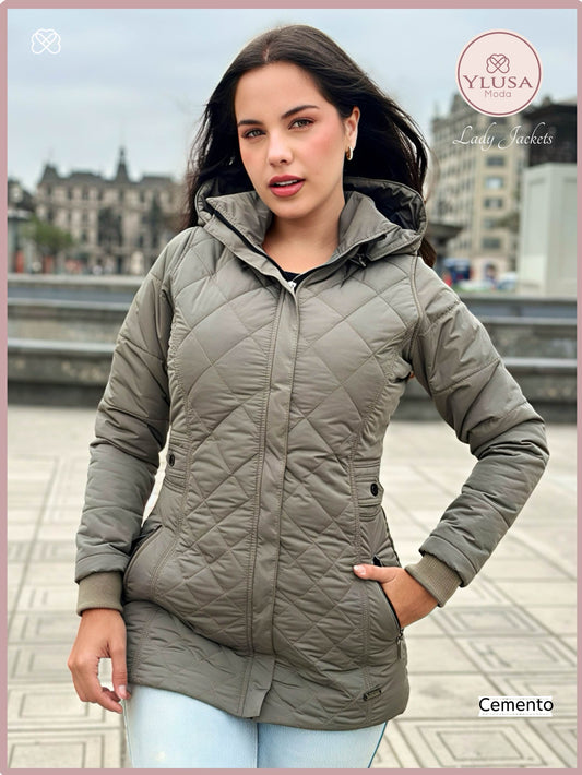 PARKA 3/4 C/PELUCHE YAZURY - CEMENTO