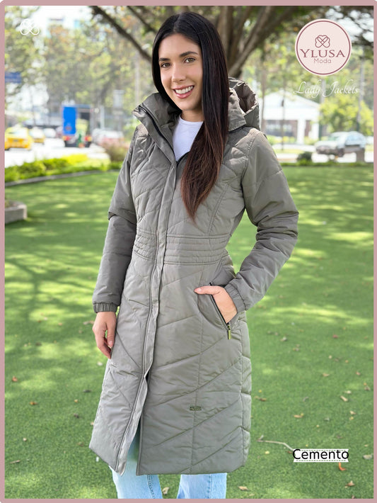 PARKA MAXI LARGA AURORA -  CEMENTO